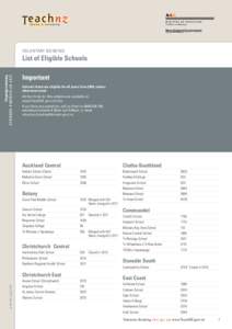 VOLUNTARY BONDING  List of Eligible Schools LIST OF ELIGIBLE SCHOOLS Voluntary Bonding