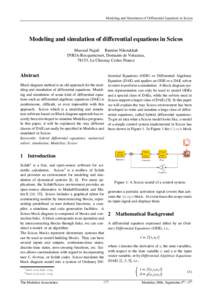 Modeling and Simulation of Differential Equations in Scicos