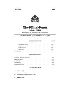 The Official Gazette OF GUYANA