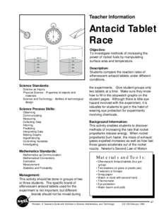 Teacher Information[removed]Antacid Tablet Race