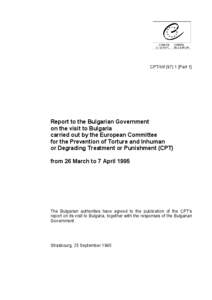 CPT/Inf[removed]Part 1]  Report to the Bulgarian Government