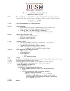    Bioenvironmental Sciences Professional Board Thursday, F e b r u a r y 20, 2012 7:00 pm