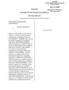 FILED United States Court of Appeals Tenth Circuit July 23, 2008 PUBLISH