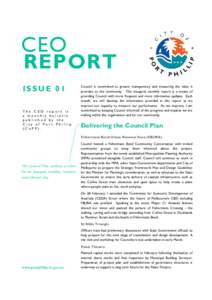 CEO REPORT ISSUE 01 The CEO report is a monthly bulletin published by the