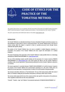 TOMATIS Code of Ethics ENG