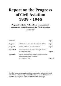 Report on the Progress of Civil Aviation[removed]