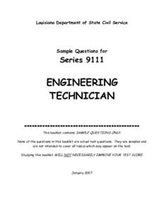 Engineering Technician Exam Sample Questions