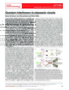 Quantum interference in plasmonic circuits