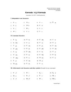 Institute of the Estonian Language KNAB: Place Names Database[removed]Kannada / ಕನಡ Kannaḍa romanization: UN[removed] + KNAB modifications