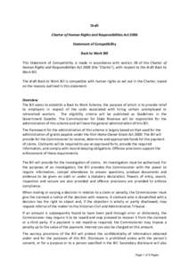Draft	
   	
   Charter	
  of	
  Human	
  Rights	
  and	
  Responsibilities	
  Act	
  2006	
     Statement	
  of	
  Compatibility	
   	
  