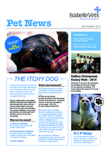 Pet News  SEPTEMBER 2014 Contact us Route Isabelle Surgery