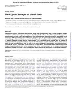 Journal of Experimental Botany Advance Access published March 16, 2011 Journal of Experimental Botany, Page 1 of 15 doi:jxb/err048 REVIEW PAPER