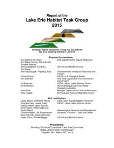 Report of the  Lake Erie Habitat Task GroupMultiscalar habitat assessment of historical and potential
