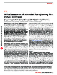 Analysis  OPEN Critical assessment of automated flow cytometry data analysis techniques