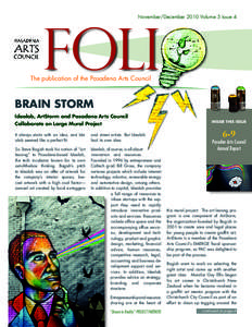 November/December 2010 Volume 5 Issue 4  Folio The publication of the Pasadena Arts Council