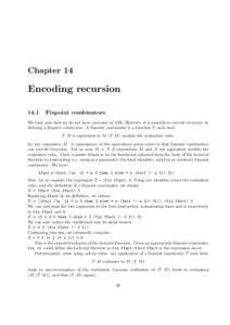 Chapter 14  Encoding recursionFixpoint combinators