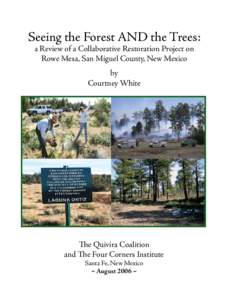 Seeing the Forest AND the Trees: a Review of a Collaborative Restoration Project on Rowe Mesa, San Miguel County, New Mexico by Courtney White