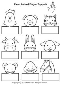 Farm Animal Finger Puppets  Copyright c by KIZCLUB.COM. All rights reserved. Copyright c by KIZCLUB.COM. All rights reserved.