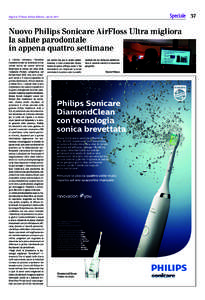 Speciale 37  Hygiene Tribune Italian Edition - Aprile 2015 Nuovo Philips Sonicare AirFloss Ultra migliora la salute parodontale
