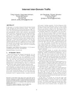 Internet Inter-Domain Traffic Craig Labovitz, Scott Iekel-Johnson, Danny McPherson Jon Oberheide, Farnam Jahanian University of Michigan