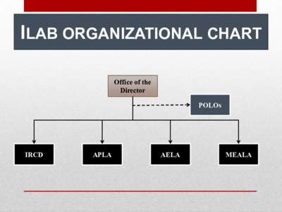 ILAB ORGANIZATIONAL CHART Office of the Director POLOs  IRCD