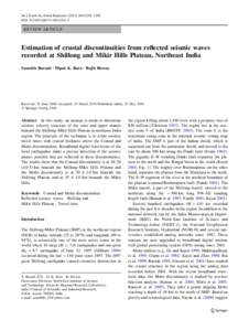 Int J Earth Sci (Geol Rundsch:1283–1292 DOIs00531REVIEW ARTICLE  Estimation of crustal discontinuities from reflected seismic waves