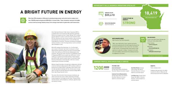 OPPORTUNITY CALLS: BUSINESS OPERATIONS SPECIALIST  A BRIGHT FUTURE IN ENERGY 18,419