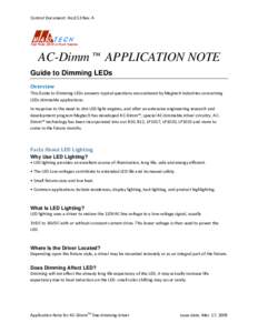 Control Document: Anz153 Rev. A     AC-Dimm™ APPLICATION NOTE Guide to Dimming LEDs