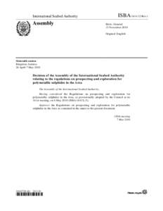 International Seabed Authority  Assembly ISBA/16/A/12/Rev.1 Distr.: General