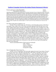 Southern Campaign American Revolution Pension Statements & Rosters Pension application of John Hill S38026 Transcribed by Will Graves f11VA[removed]