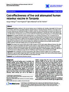 Cost-effectiveness of live oral attenuated human rotavirus vaccine in Tanzania
