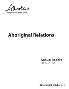 Aboriginal Relations  Annual Report[removed]  Aboriginal Relations