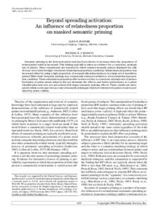 Psychonomic Bulletin & Review 2003, 10 (3), Beyond spreading activation: An influence of relatedness proportion on masked semantic priming