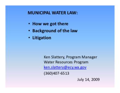 Municipal Water Law Presentation