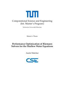 Computational Science and Engineering (Int. Master’s Program) Technische Universität München Master’s Thesis