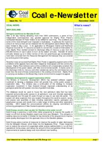 Issue No. 12  Coal e-Newsletter NovemberCOAL NEWS