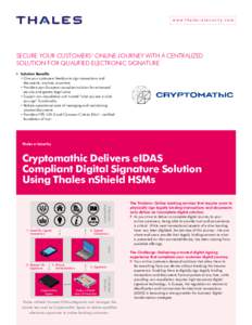Cryptography / Signature / Computer law / Cryptography standards / Records management technology / Public-key cryptography / Cryptomathic / EIDAS / Digital signature / Qualified electronic signature / Electronic signature / Key management