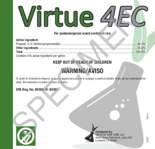 EN  Virtue 4EC For postemergence weed control in rice  IM