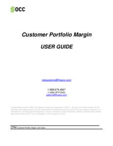 Customer Portfolio Margin USER GUIDE