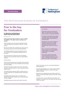 Research briefing  The Nottingham School of Economics Fear is the key for freeloaders