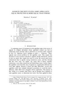 ANDERS IN THE FIFTY STATES: SOME APPELLANTS’ EQUAL PROTECTION IS MORE EQUAL THAN OTHERS’ MARTHA C. WARNER* I. II. II.