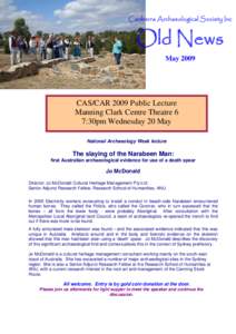 The Canberra Archaeological Society Newsletter
