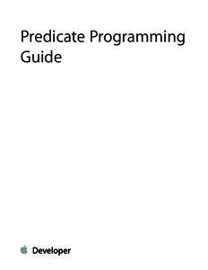 Predicate Programming Guide Contents  Introduction 4