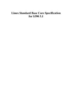 Linux Standard Base Core Specification for S390 3