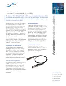 QSFP+ to SFP+ Breakout Cables The Solarflare® SOLR-QSFP2SFP QSFP+ to SFP+ copper breakout direct-attach cables (DAC) are compatible with the Solarflare FlareonTM Ultra SFN7142Q server adapter. The passive copper cables 