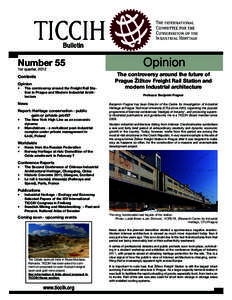 The International Committee for the Conservation of the Industrial Heritage (TICCIH) Bulletin No. 55, 1st quarter, 2012