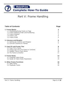 Complete How-To Guide Part V: Frame Handling Table of Contents  Page