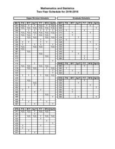 Mathematics and Statistics Two-Year Schedule forUpper Division Schedule MAT