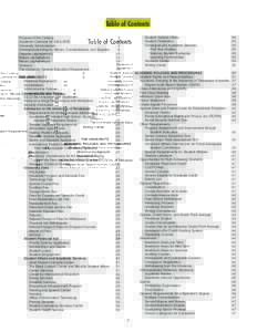 Table of Contents Purpose of the Catalog Academic Calendar forUniversity Administration Undergraduate Majors, Minors, Concentrations, and Degrees Degrees (alphabetical)