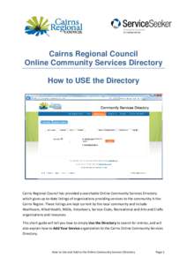 Microsoft Word - How to use and add to the online Community Services Directory.docx